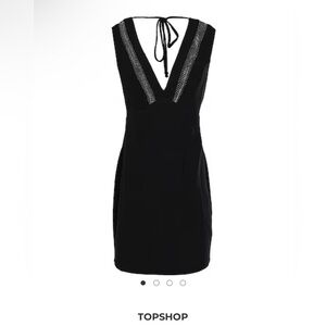 NWT Topshop Beaded Plunge Neck Minidress